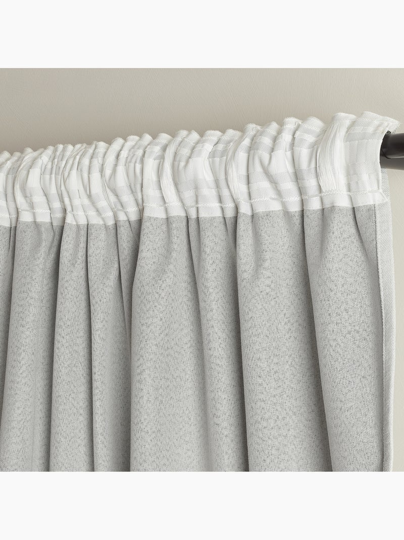 Cortina opaca térmica de 3 camadas com fixação tripla Branco - Kiabi