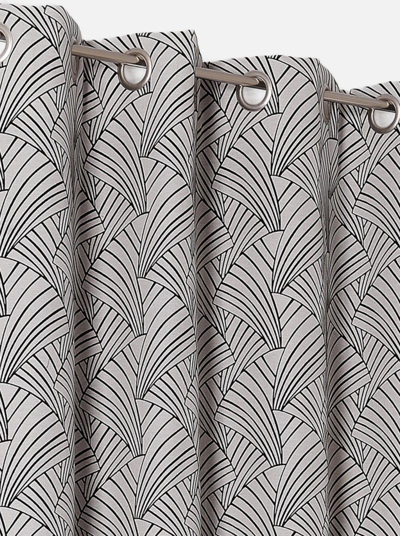 Cortina para estofos com estampado art déco Preto - Kiabi