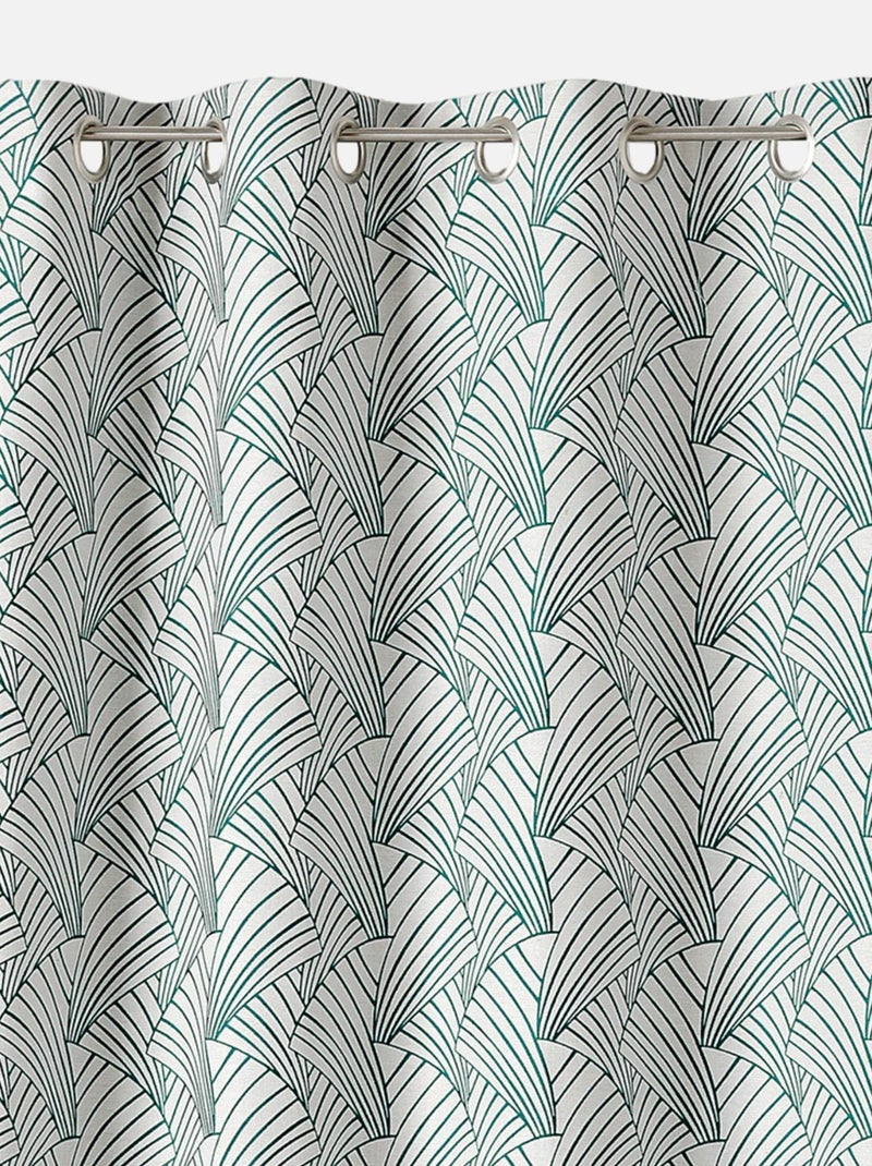 Cortina para estofos com estampado art déco Verde - Kiabi