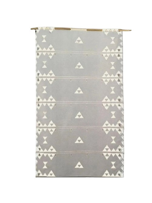 Cortina para janela pequena com bordado triangular - Kiabi