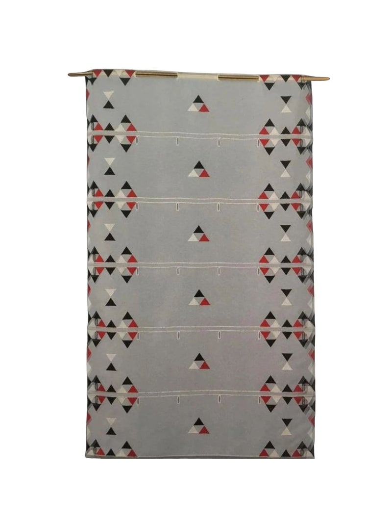 Cortina para janela pequena com bordado triangular Vermelho - Kiabi