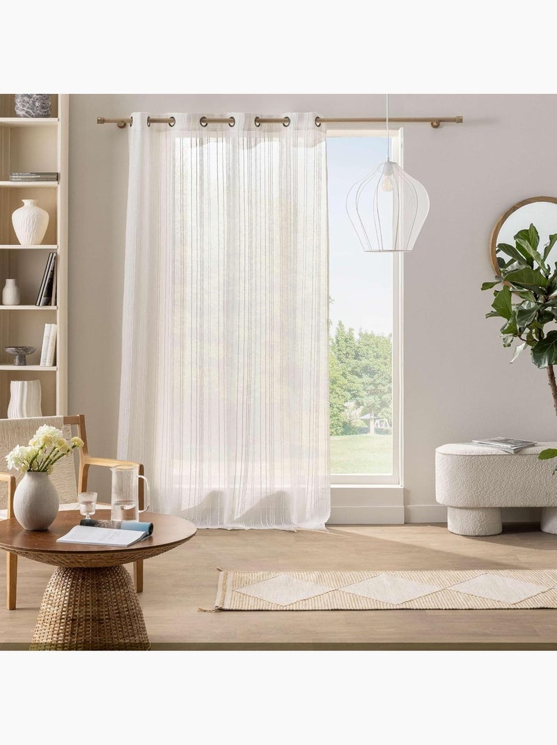 Cortina poliéster zaho douceur d'intérieur Branco - Kiabi