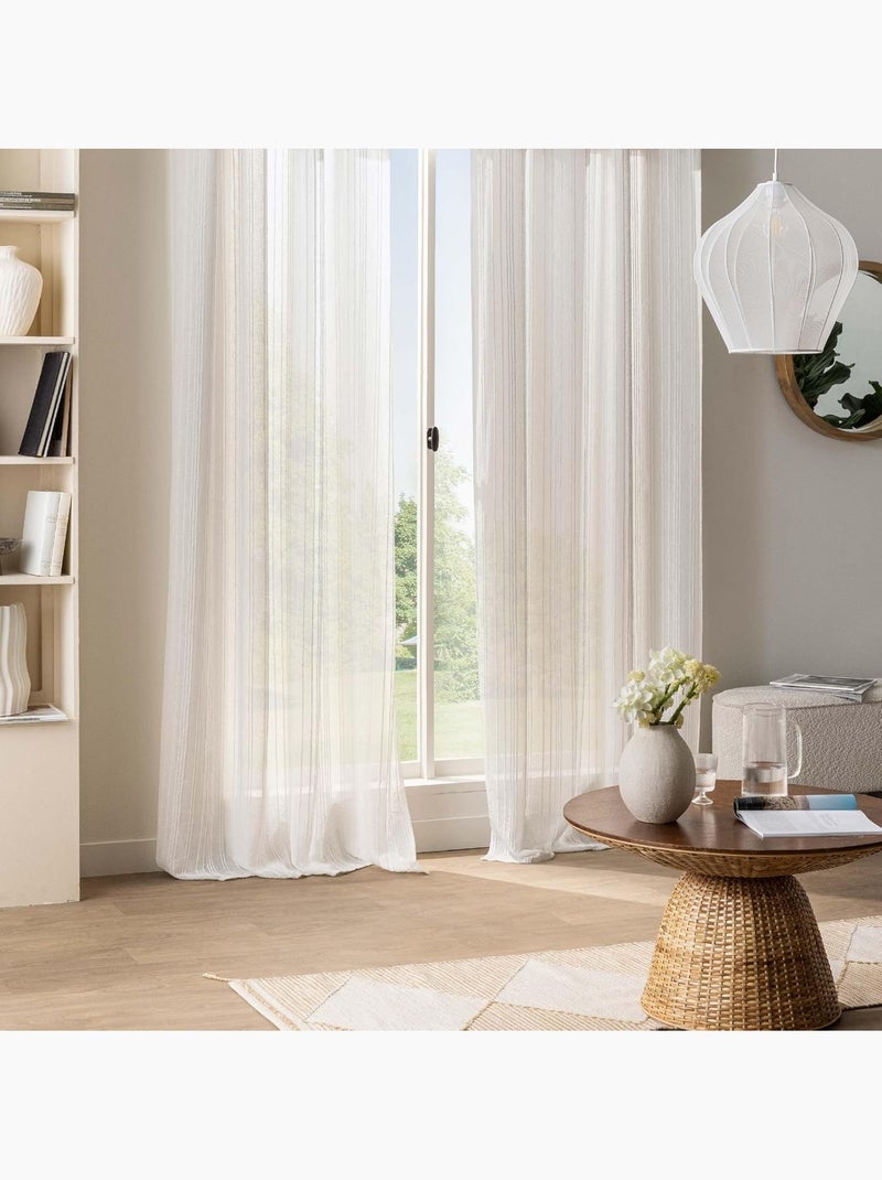 Cortina poliéster zaho douceur d'intérieur Branco - Kiabi