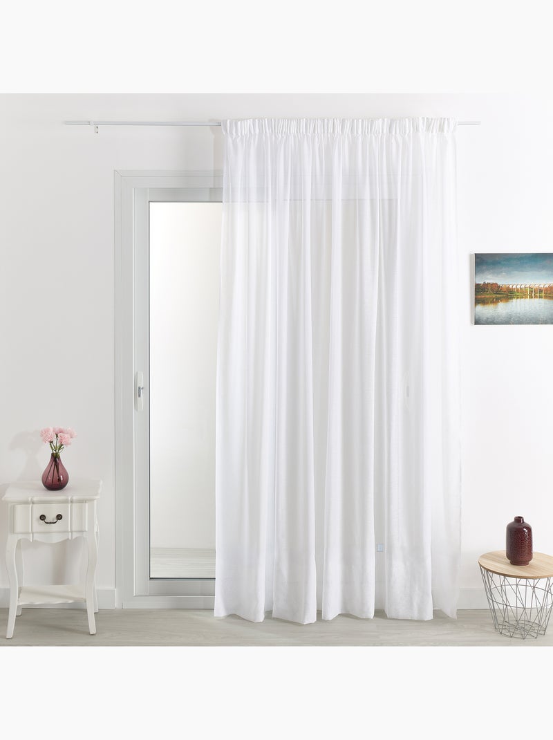 Cortina retardante de fogo m1 com franzidos Branco - Kiabi