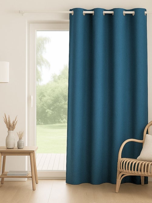 Cortina revestida com efeito de linho 100% blackout - Kiabi