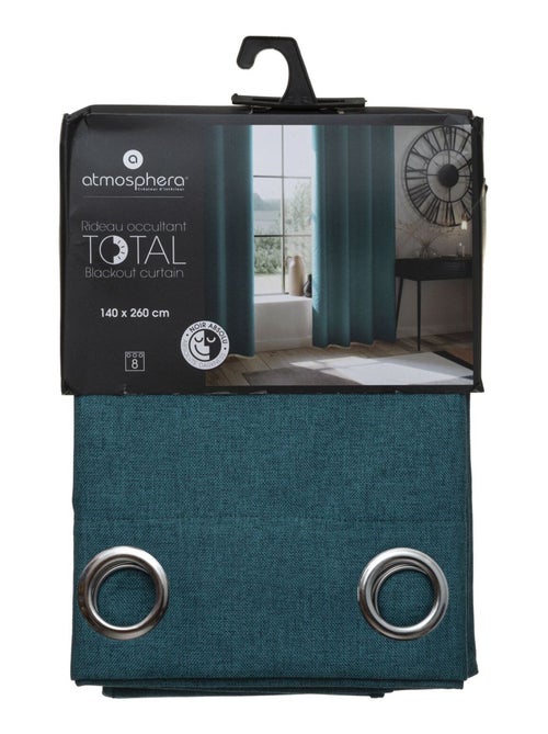 Cortina revestida com efeito de linho 100% blackout - Kiabi