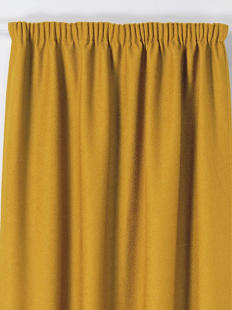 Cortina térmica com trança de efeito ondulante Amarelo-mostarda - Kiabi