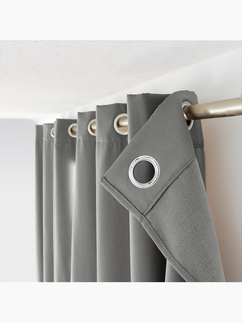 Cortina térmica em microfibra forrada Cinza claro - Kiabi