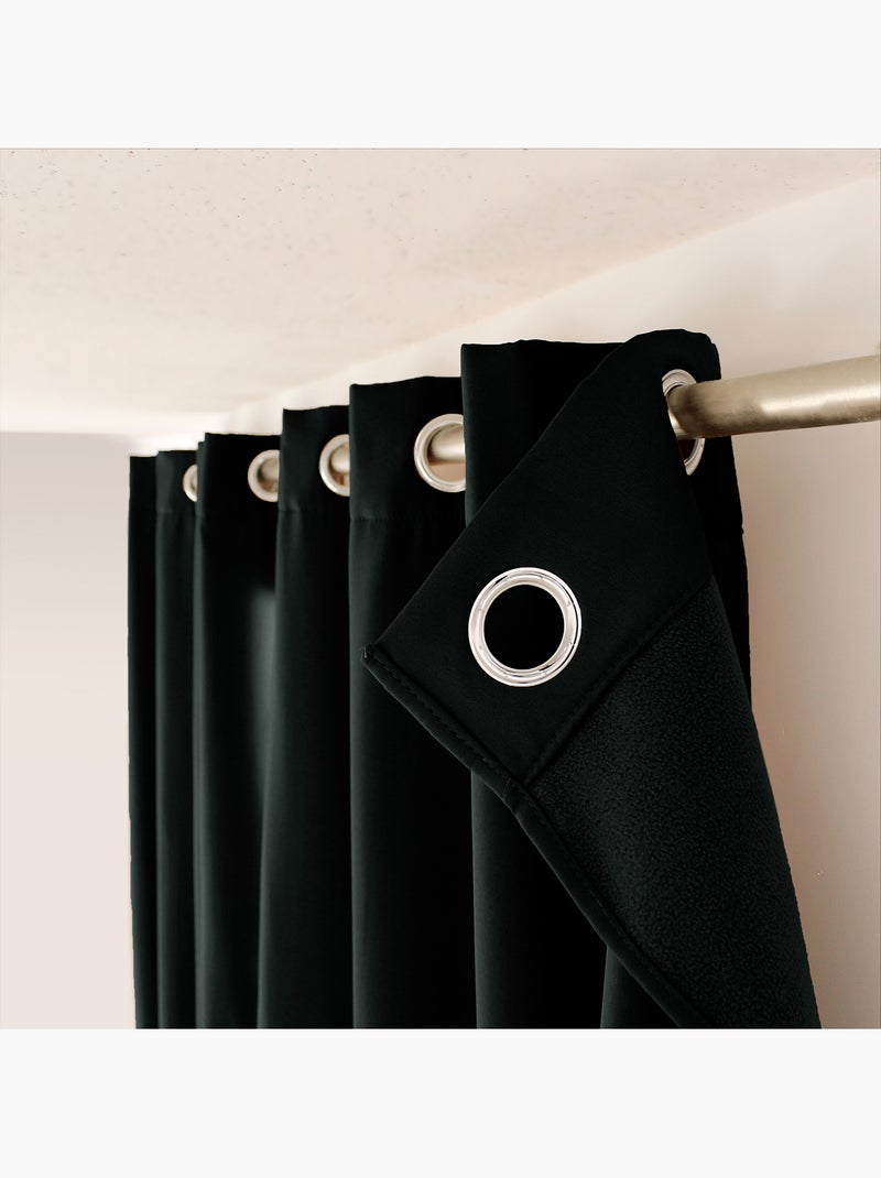 Cortina térmica em microfibra forrada Preto - Kiabi