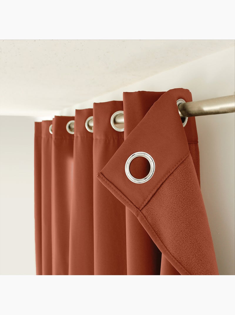 Cortina térmica em microfibra forrada Terracota - Kiabi