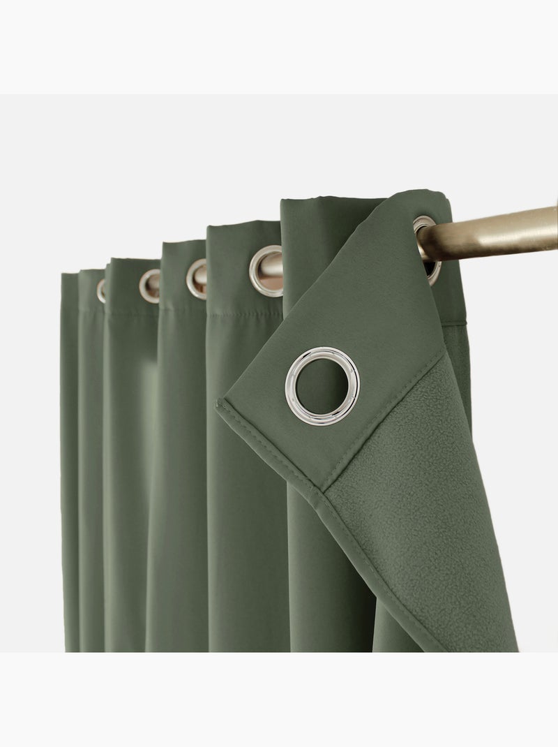 Cortina térmica em microfibra forrada Verde - Kiabi