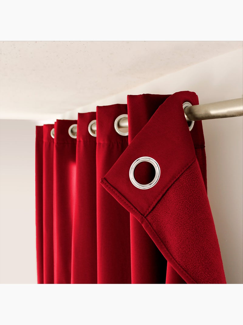 Cortina térmica em microfibra forrada Vermelho - Kiabi