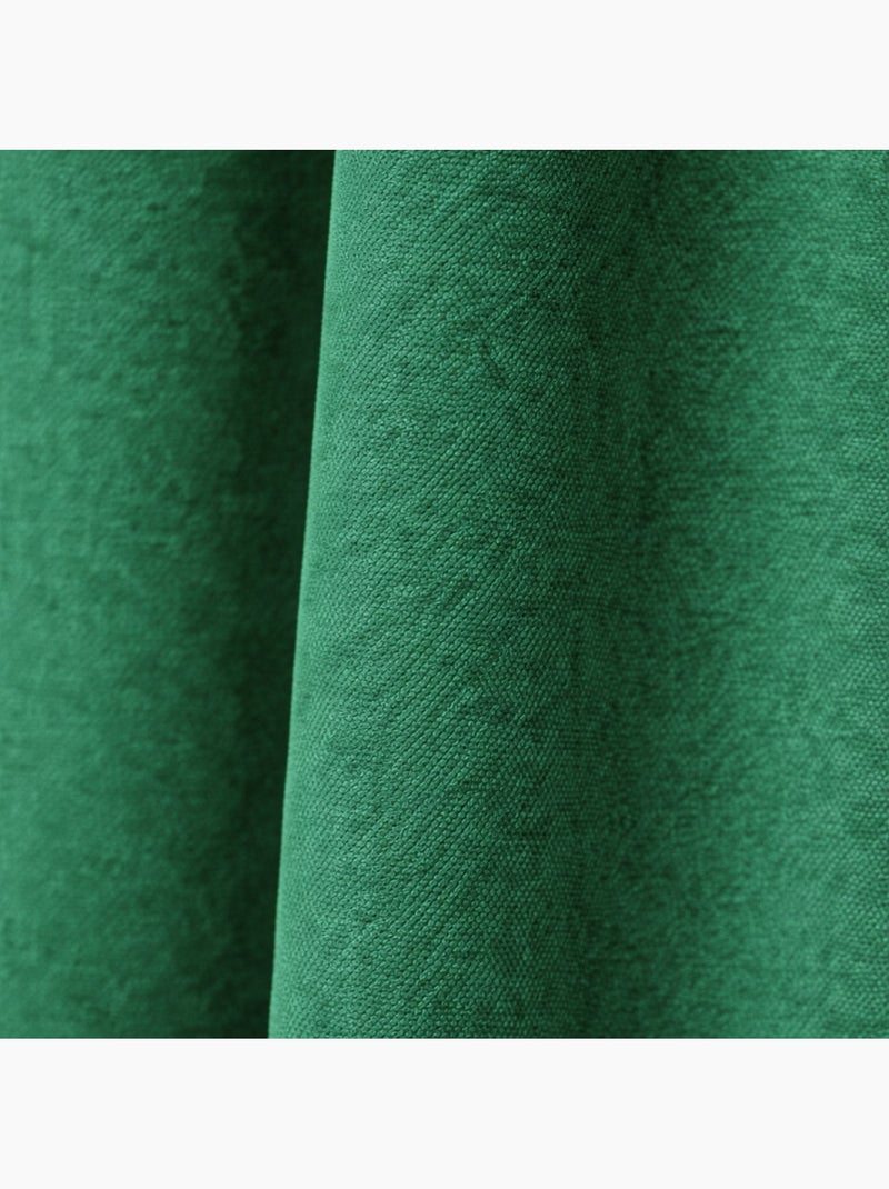 Cortina termo-acústica konfor semi-escurecida com tranças de babados Verde - Kiabi