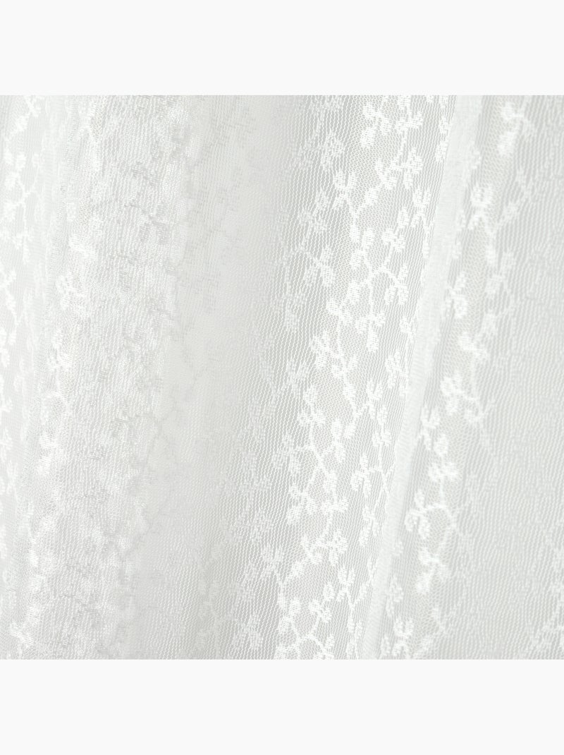 Cortina translúcida com pregas e padrão floral Branco - Kiabi