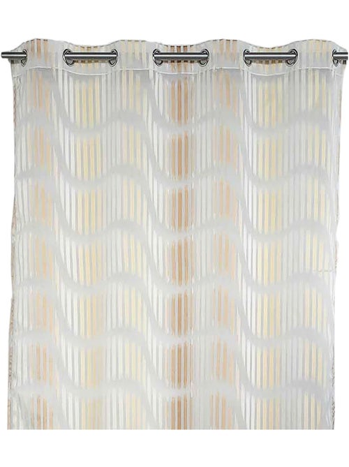 Cortina translúcida em jacquard com riscas verticais onduladas - Kiabi