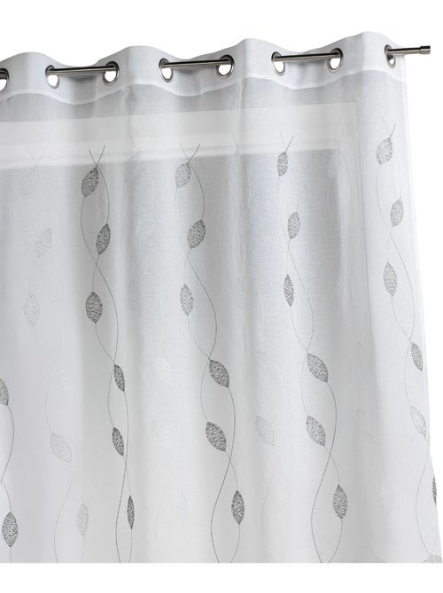 Cortina transparente bordada com motivos de folhas - Kiabi Cortina transparente bordada com motivos de folhas - Kiabi