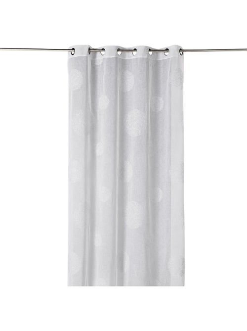 Cortina transparente bordada com motivos de grandes círculos em fios de lurex - Kiabi