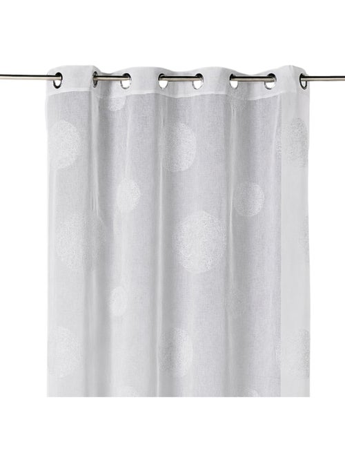 Cortina transparente bordada com motivos de grandes círculos em fios de lurex - Kiabi