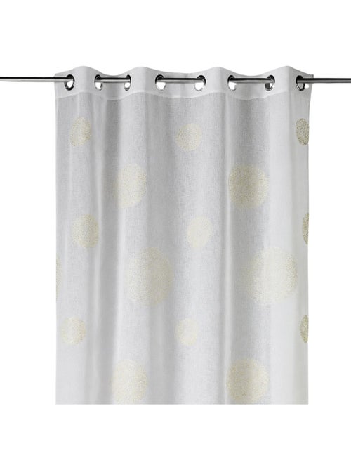 Cortina transparente bordada com motivos de grandes círculos em fios de lurex - Kiabi