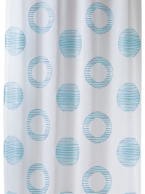 Cortina transparente bordada com motivos redondos e círculos às riscas - Kiabi Cortina transparente bordada com motivos redondos e círculos às riscas - Kiabi
