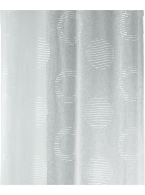 Cortina transparente bordada com motivos redondos e círculos às riscas - Kiabi Cortina transparente bordada com motivos redondos e círculos às riscas - Kiabi