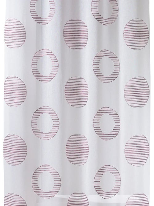 Cortina transparente bordada com motivos redondos e círculos às riscas - Kiabi Cortina transparente bordada com motivos redondos e círculos às riscas - Kiabi