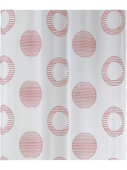 Cortina transparente bordada com motivos redondos e círculos às riscas - Kiabi Cortina transparente bordada com motivos redondos e círculos às riscas - Kiabi