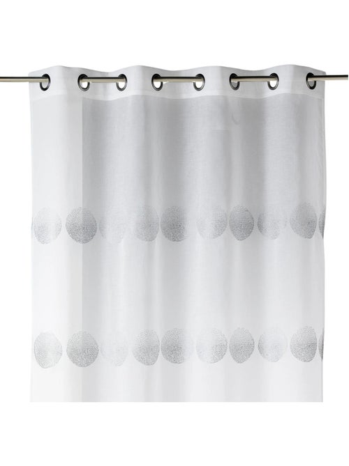 Cortina transparente bordada com riscas horizontais de bolinhas - Kiabi Cortina transparente bordada com riscas horizontais de bolinhas - Kiabi