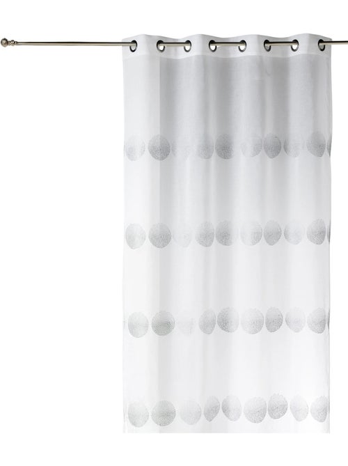 Cortina transparente bordada com riscas horizontais de bolinhas - Kiabi Cortina transparente bordada com riscas horizontais de bolinhas - Kiabi