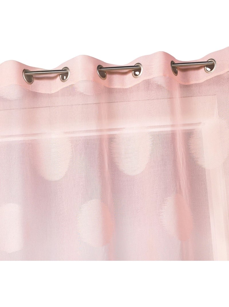 Cortina transparente com bolinhas grandes em tons sobre tons Rosa pastel - Kiabi