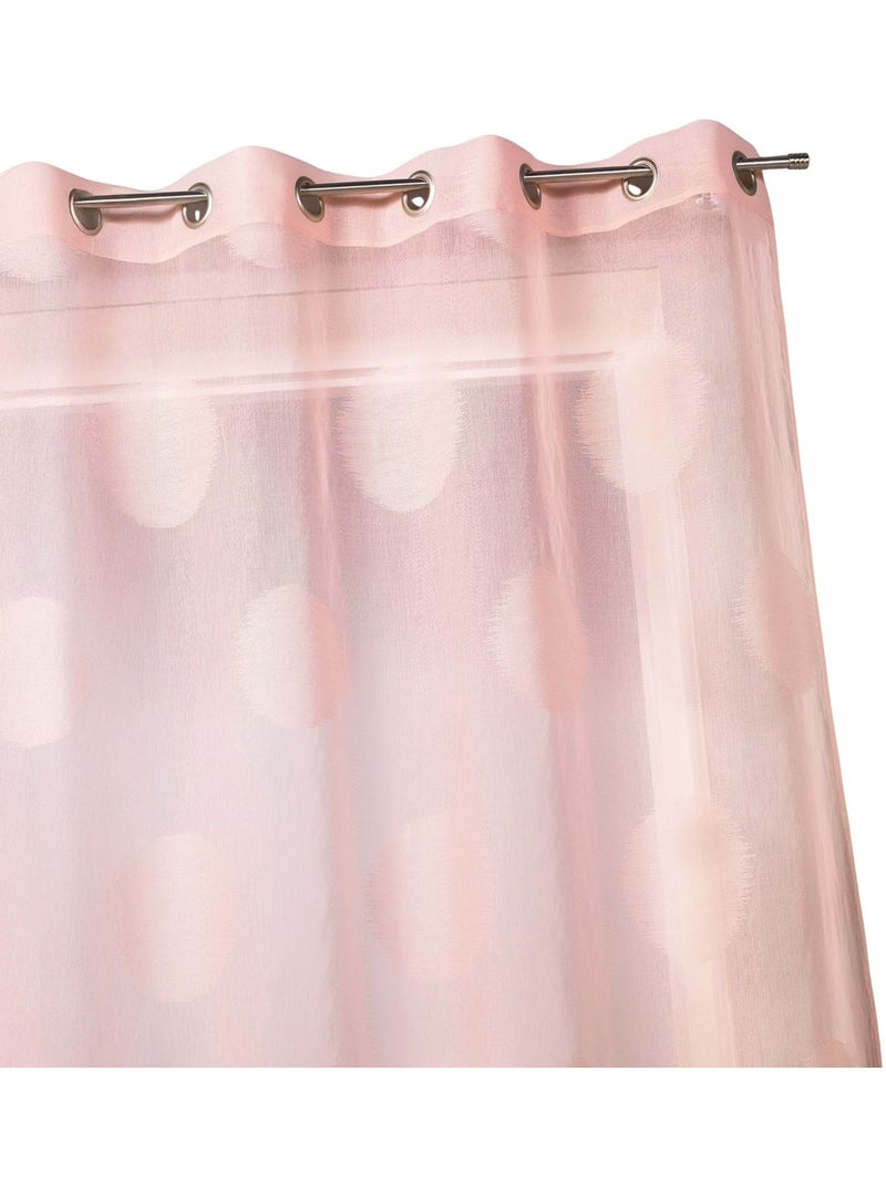 Cortina transparente com bolinhas grandes em tons sobre tons Rosa pastel - Kiabi