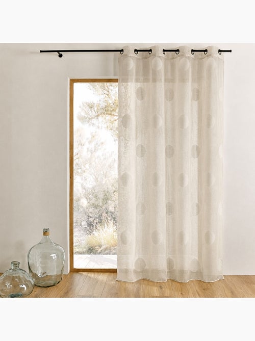 Cortina transparente com bolinhas grandes em tons sobre tons - Kiabi