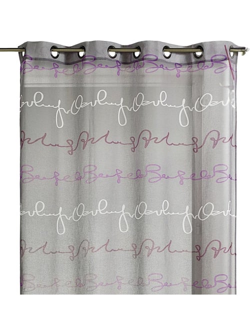 Cortina transparente com estampado de letras horizontais - Kiabi