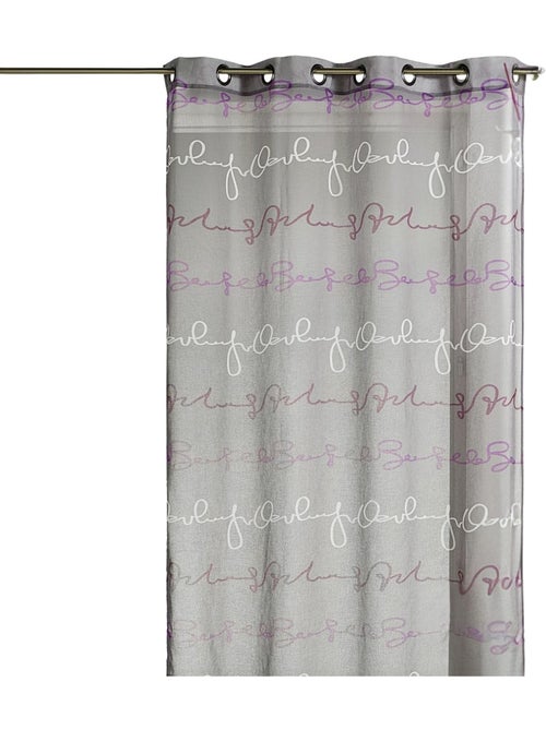 Cortina transparente com estampado de letras horizontais - Kiabi