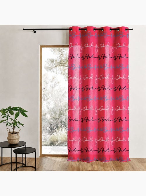 Cortina transparente com estampado de letras horizontais - Kiabi