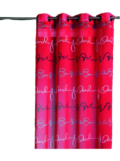 Cortina transparente com estampado de letras horizontais - Kiabi