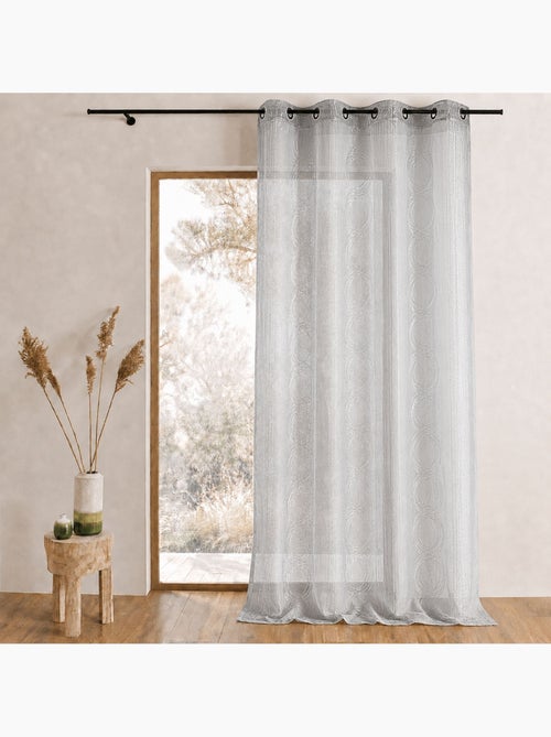 Cortina transparente com estampado prateado - Kiabi