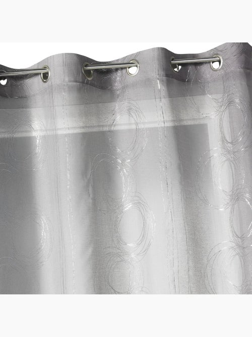 Cortina transparente com estampado prateado - Kiabi