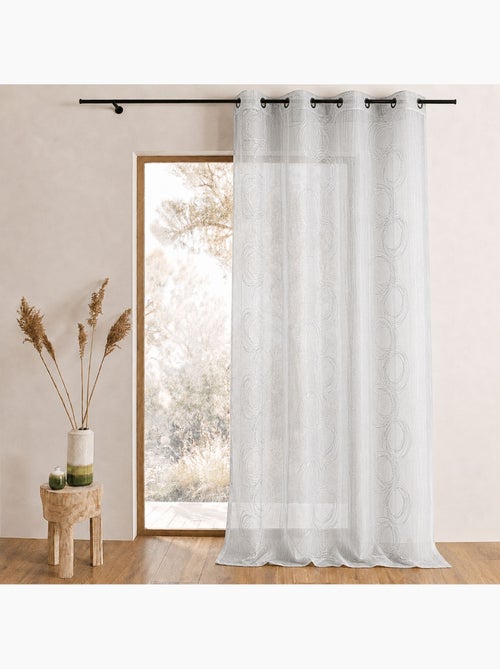 Cortina transparente com estampado prateado - Kiabi