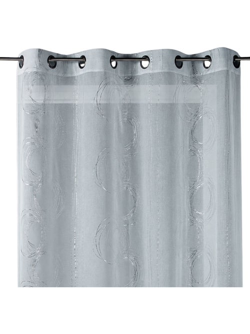 Cortina transparente com estampado prateado - Kiabi