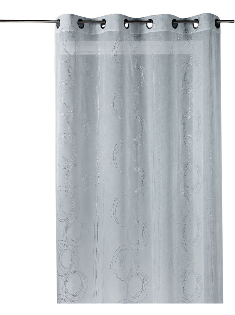 Cortina transparente com estampado prateado Prata - Kiabi