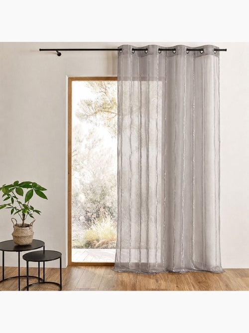 Cortina transparente com finas riscas verticais brilhantes - Kiabi