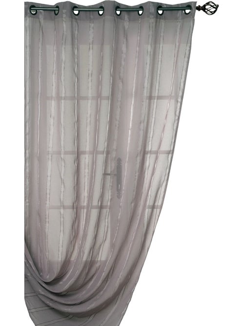Cortina transparente com finas riscas verticais brilhantes - Kiabi