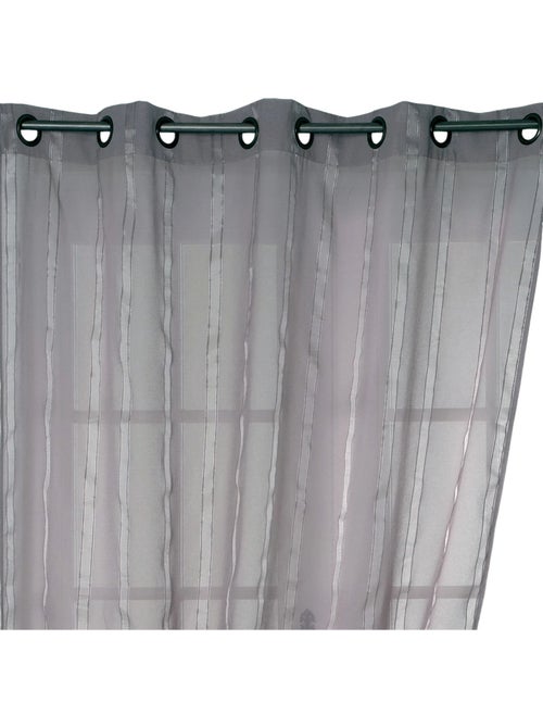 Cortina transparente com finas riscas verticais brilhantes - Kiabi