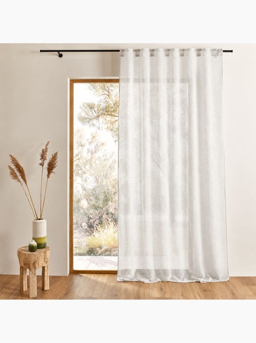Cortina transparente com fixação 3 em 1 com efeito de linho luz - Kiabi