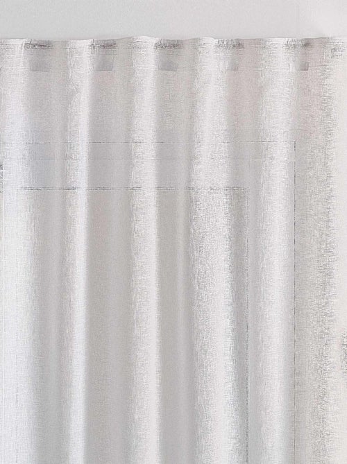 Cortina transparente com fixação 3 em 1 com efeito de linho luz - Kiabi
