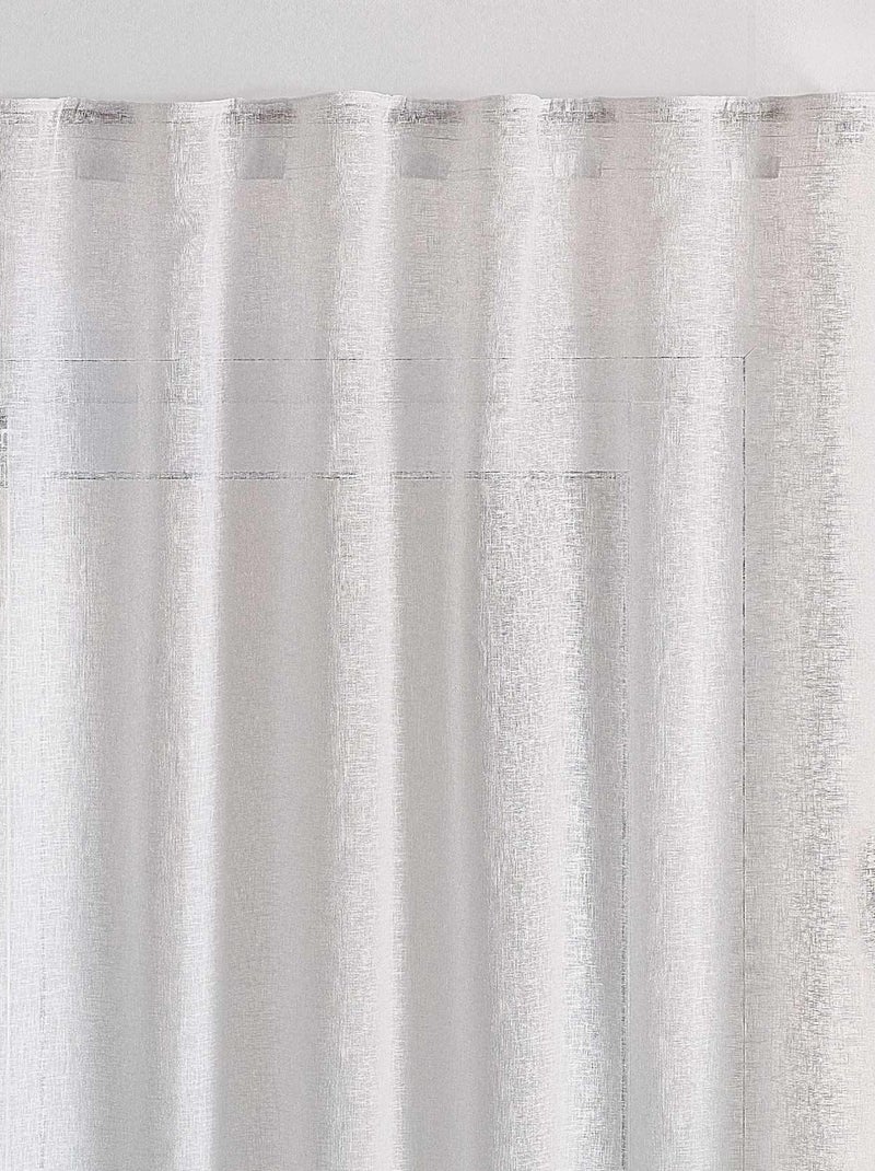Cortina transparente com fixação 3 em 1 com efeito de linho luz Branco - Kiabi