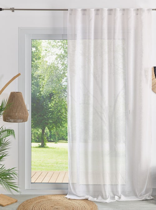 Cortina transparente com fixação 3 em 1 com efeito de linho luz - Kiabi