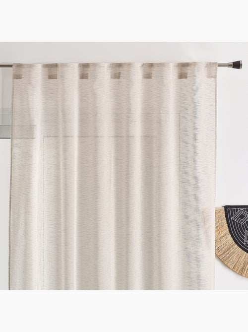 Cortina transparente com fixação 3 em 1 com efeito de linho luz - Kiabi