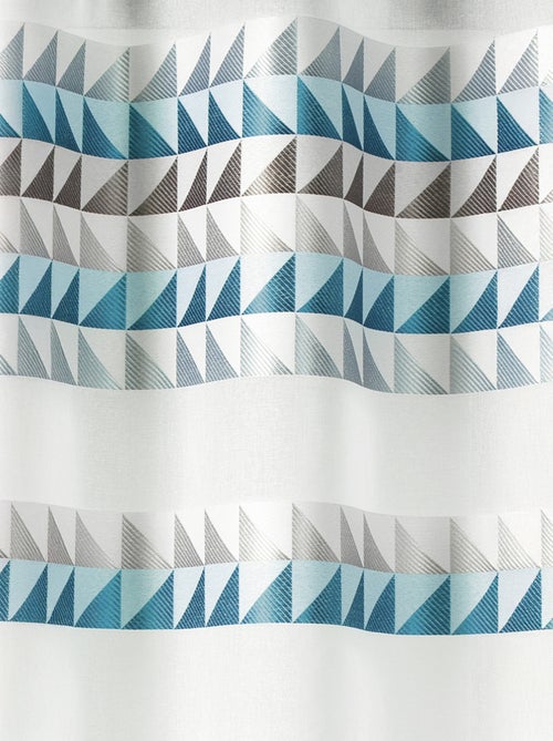 Cortina transparente com friso estampado com triângulos - Kiabi